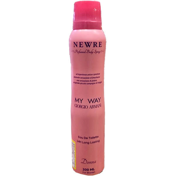 اسپری خوشبو کننده بدن زنانه مای وی جیورجی آرمانی نیوره دئودورانت 24 ساعته 200 میل | NEWRE Perfume Body Spray MY WAY Giorgio Armani for women 200ml